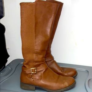 Wide cafe riding boots